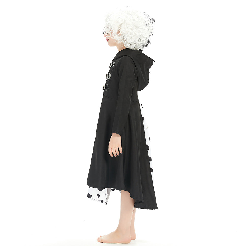 Kids Cruella Cosplay Costume Dress-Soco Hoodie