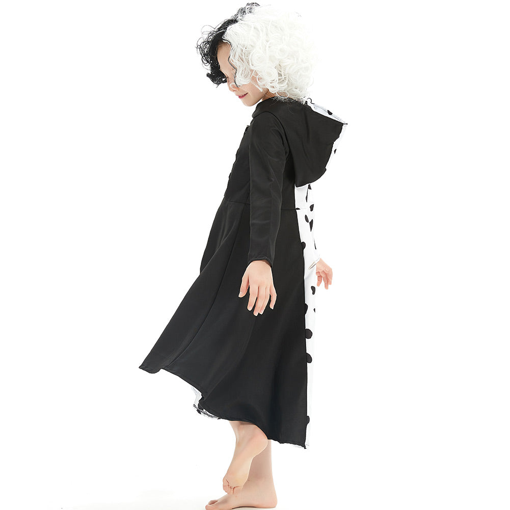 Kids Cruella Cosplay Costume Dress-Soco Hoodie