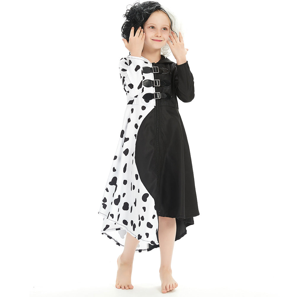 Kids Cruella Cosplay Costume Dress-Soco Hoodie