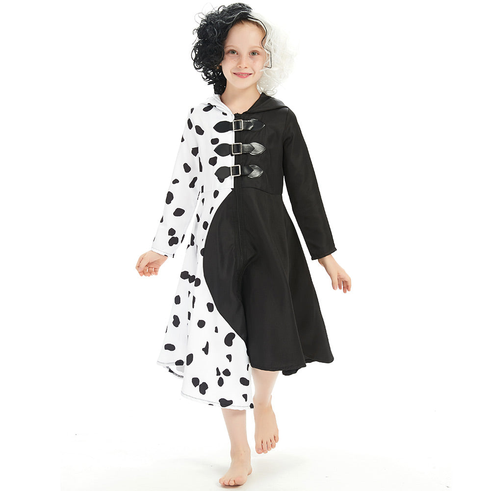 Kids Cruella Cosplay Costume Dress-Soco Hoodie