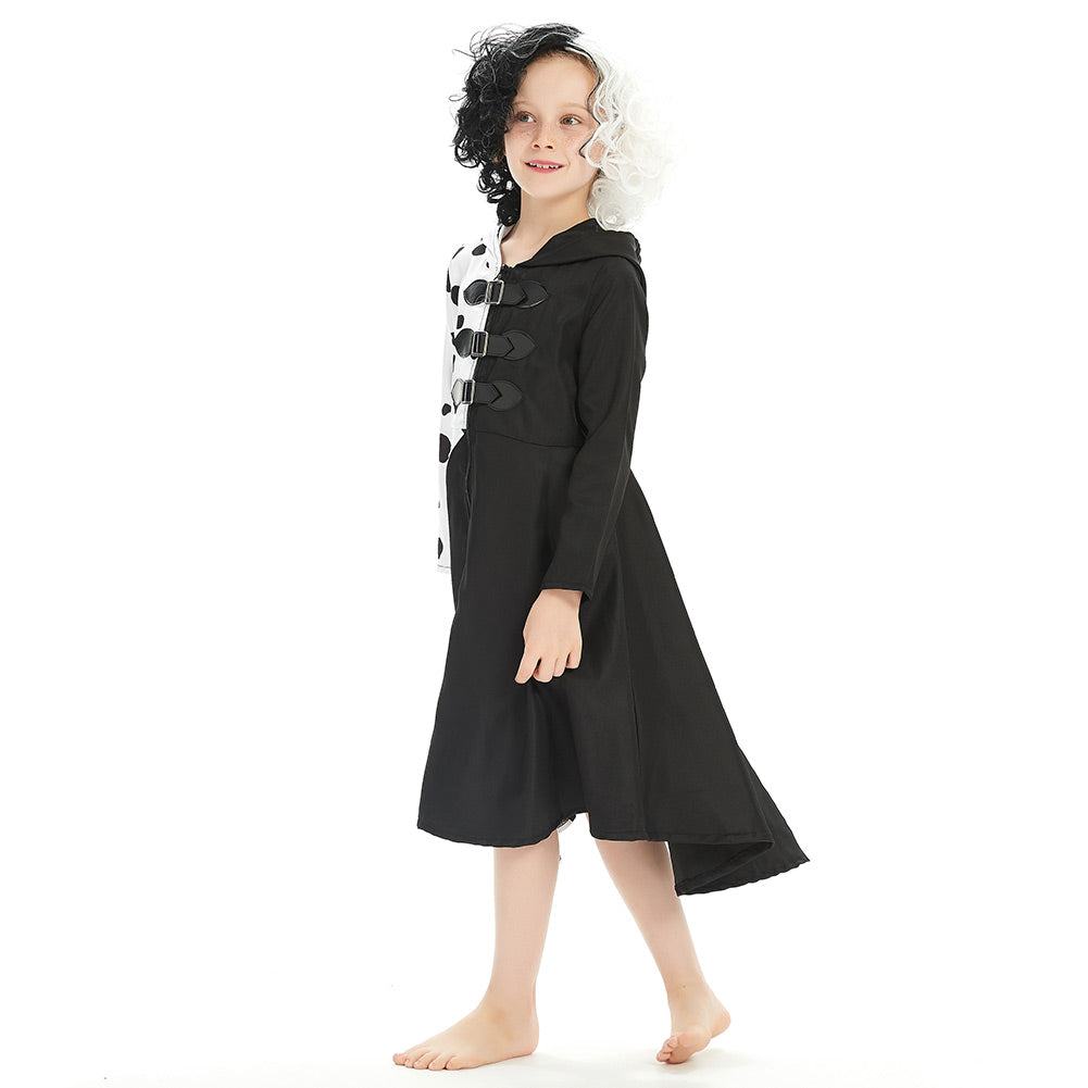 Kids Cruella Cosplay Costume Dress-Soco Hoodie