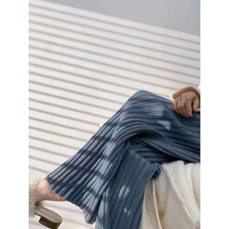 Knitted Wide-Leg High-Waist Pants-Soco Hoodie