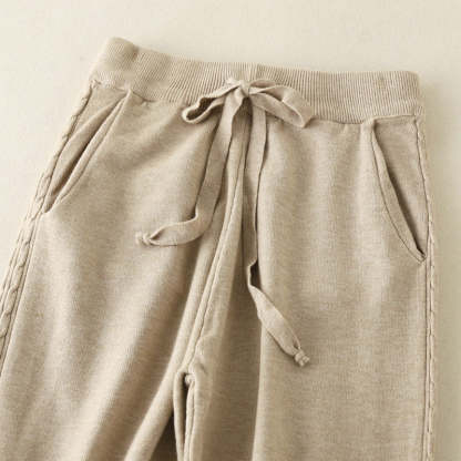 Women's Loose Elastic Waist Knitted Casual Harlan Long Pants-Soco Hoodie