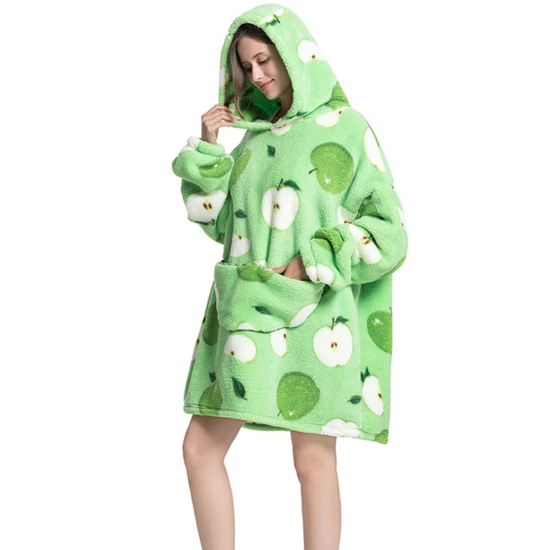 Printed Giant Warm Oversized Fleece Hoodies Blanket-Soco Hoodie