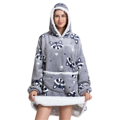 Oversized Winter Printed Hoodie Wearable Blanket-Soco Hoodie
