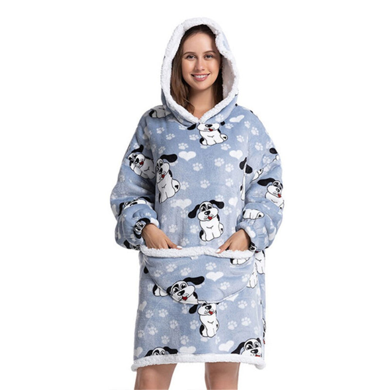Oversized Winter Printed Hoodie Wearable Blanket-Soco Hoodie