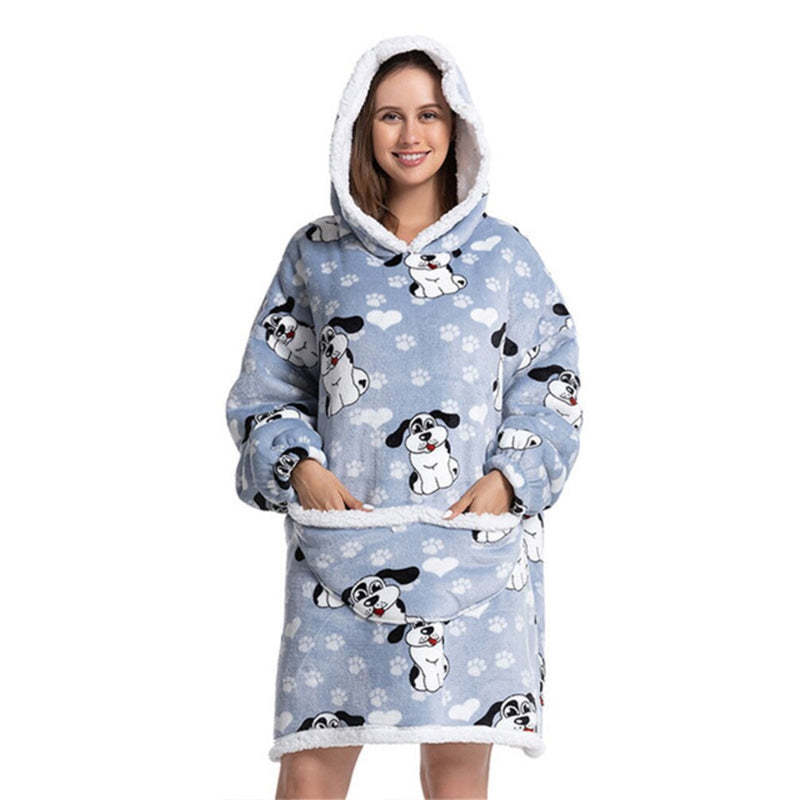Oversized Winter Printed Hoodie Wearable Blanket-Soco Hoodie
