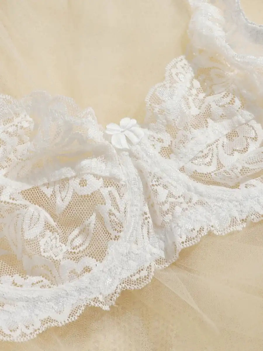 Floral Lace Underwire Bra Set Pack Of 2-Soco Hoodie