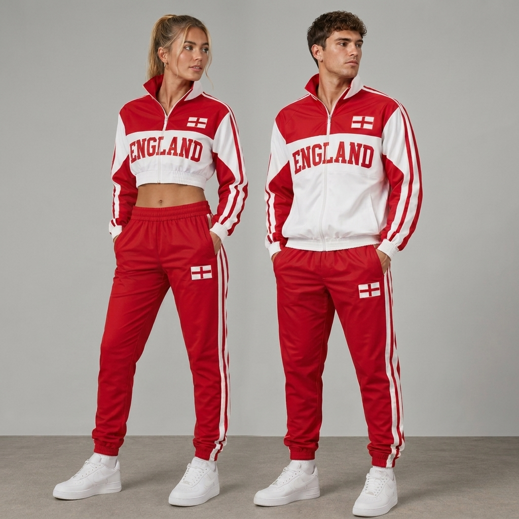 FIFA World Cup 2026 Themed England Football Fan Sweatshirt And Jogger Set