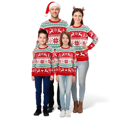 Christmas Sweater With Festive Winter Design