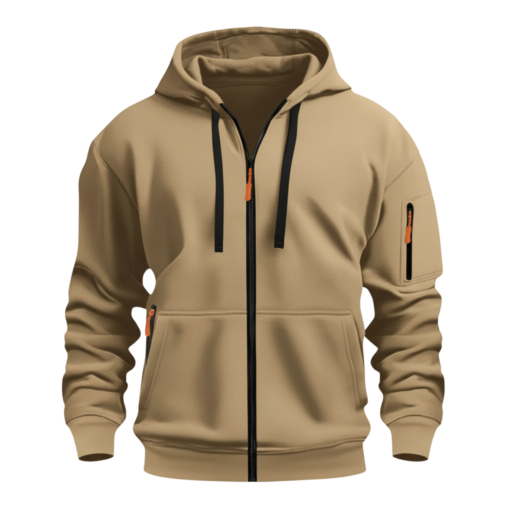 Hooded Zip Up Jacket For Men