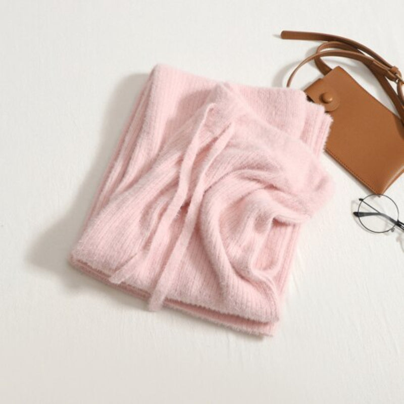 Loose Slim Knit Straight Tube Long Warm Pants-Soco Hoodie