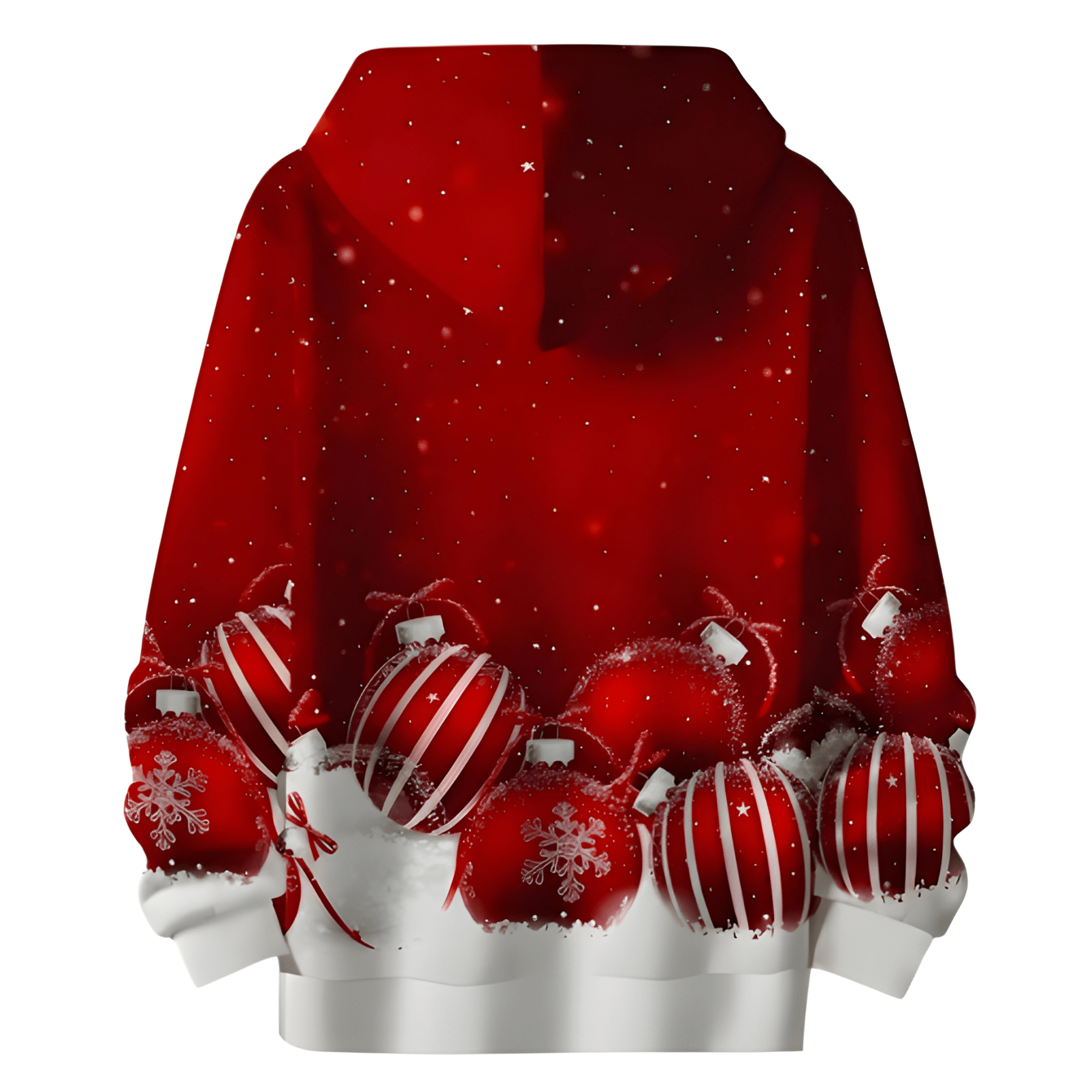 Christmas Hoodie With Santa And Reindeer Graphic