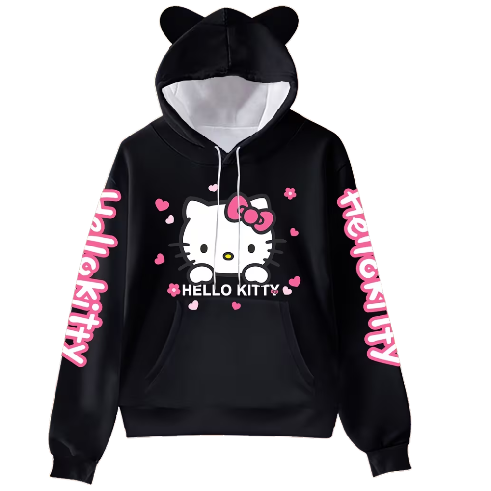 Cartoon Character Hooded Long Sleeve Hoodie For Women