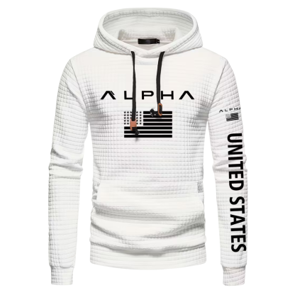 ALPHA Men Patriotic Hoodie With American Flag