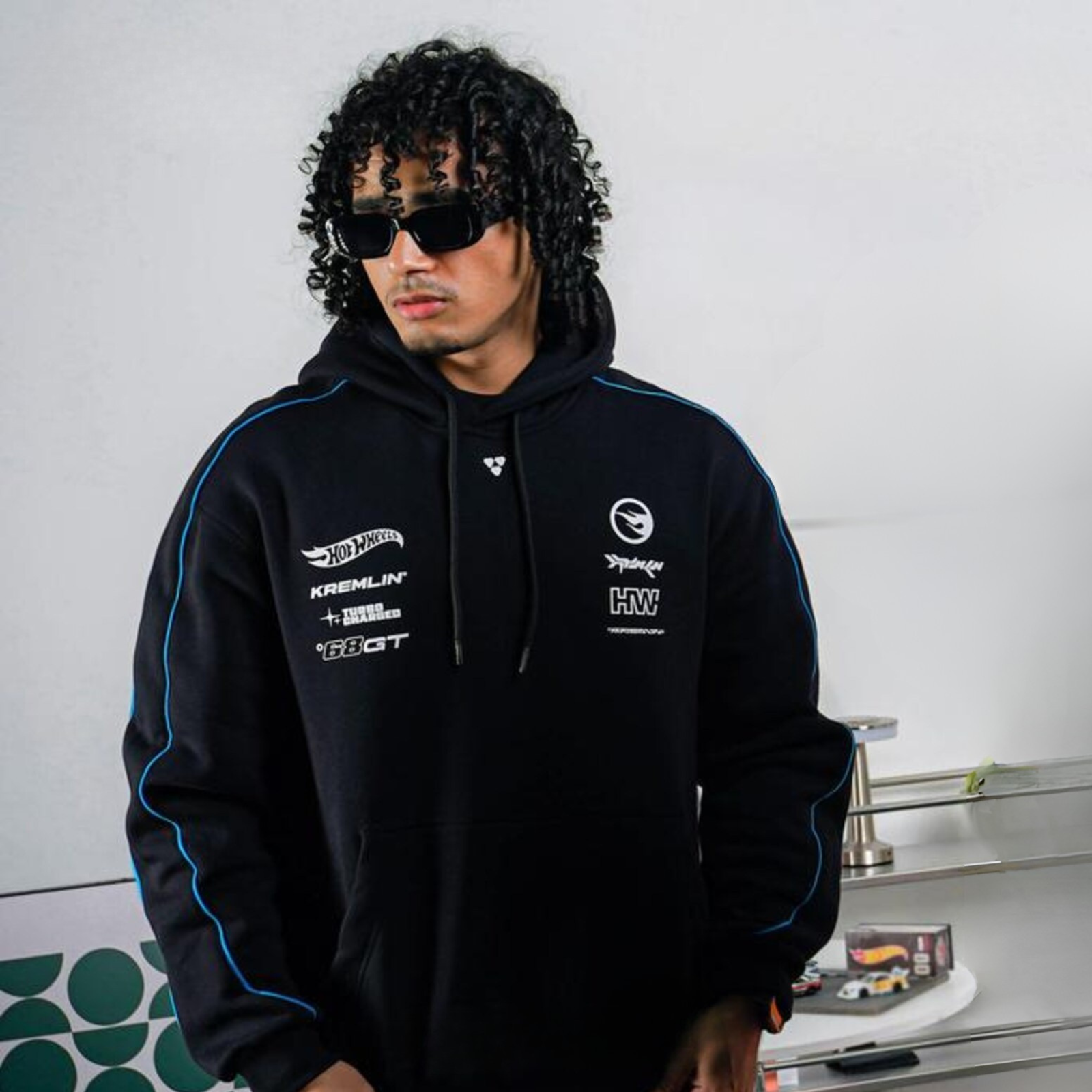 Hot Wheels x KRMLN Embroidered Sukajan Bomber Racing Jacket Pullover Hoodie