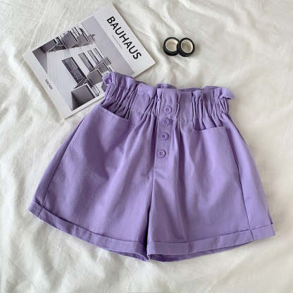 Casual Pocket Buttoned Shorts-Soco Hoodie