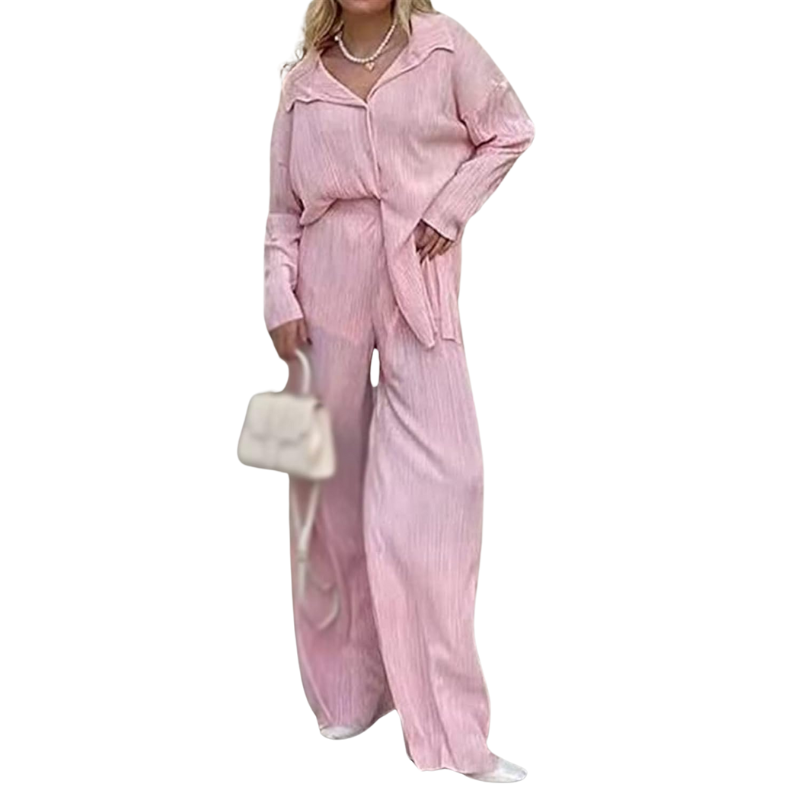 Spring Summer 2 Piece Streetwear Set Pink