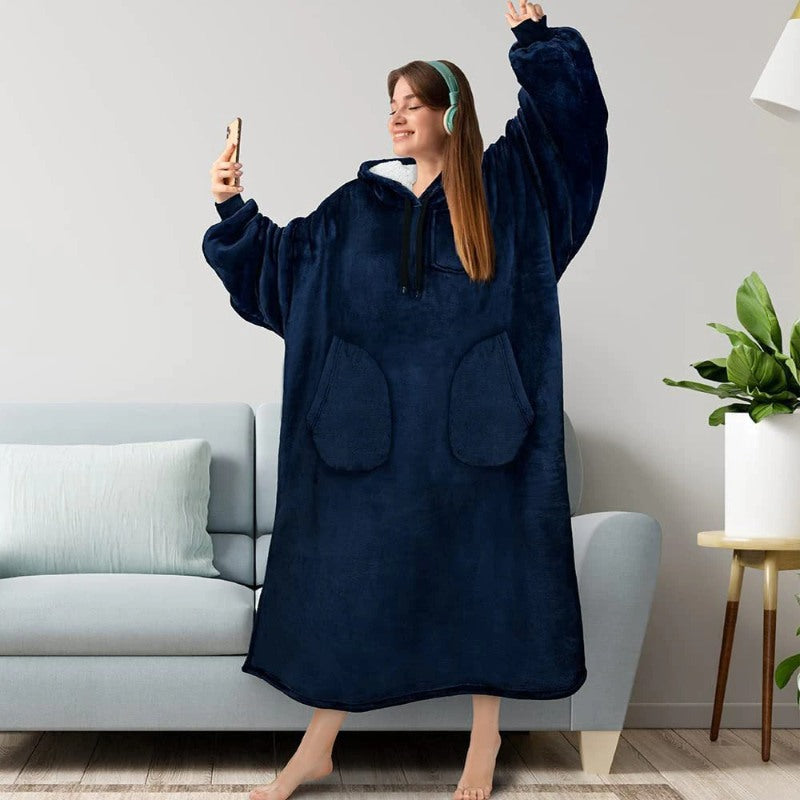 Warm Flannel Oversized Long Hoodies-Soco Hoodie