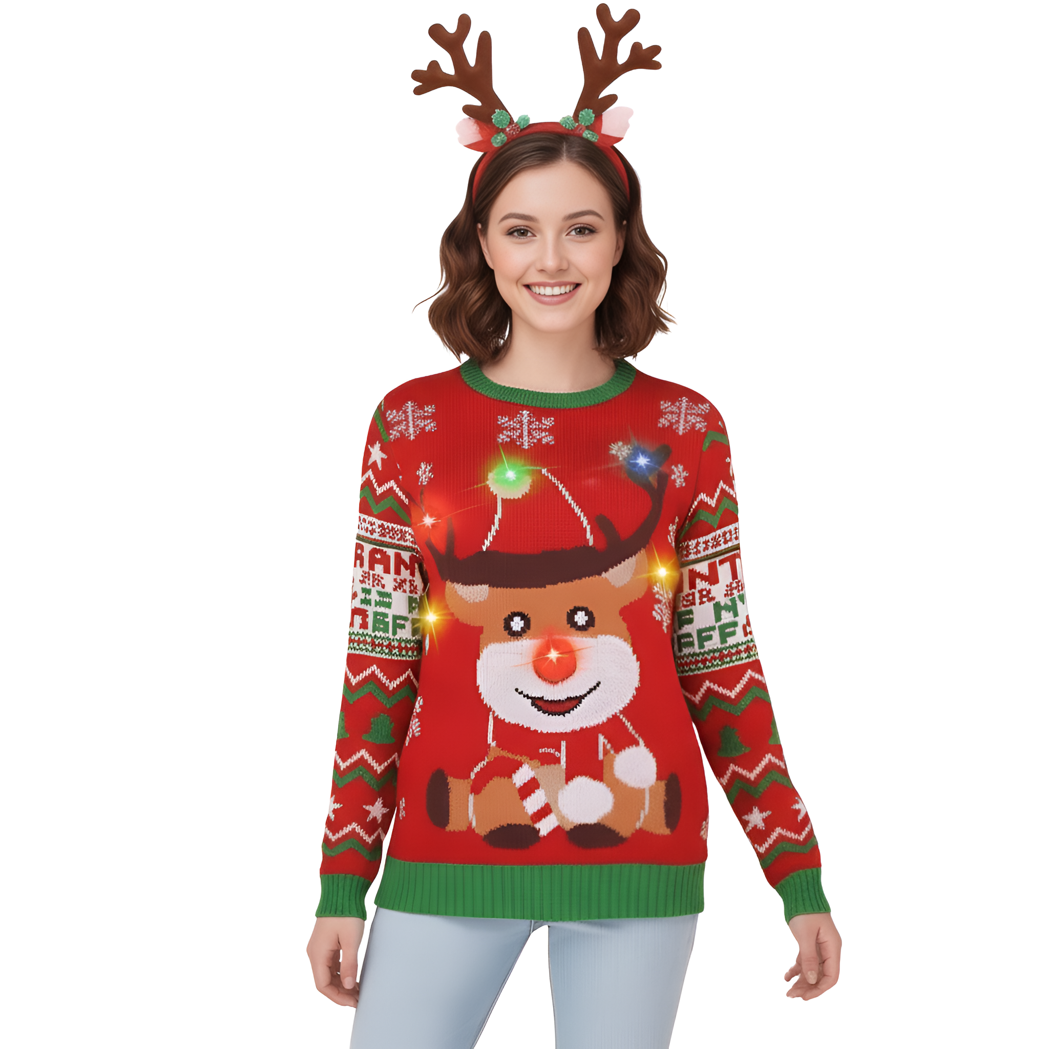 Light Up Ugly Christmas Sweater For Women