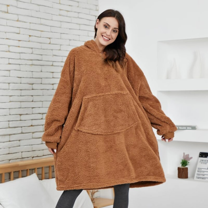 The Cozy And Casual Teddy Oversized Blanket Hoodie-Soco Hoodie