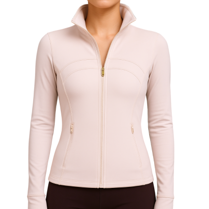 Athletic Zip Jacket With Sculpted Silhouette Pink
