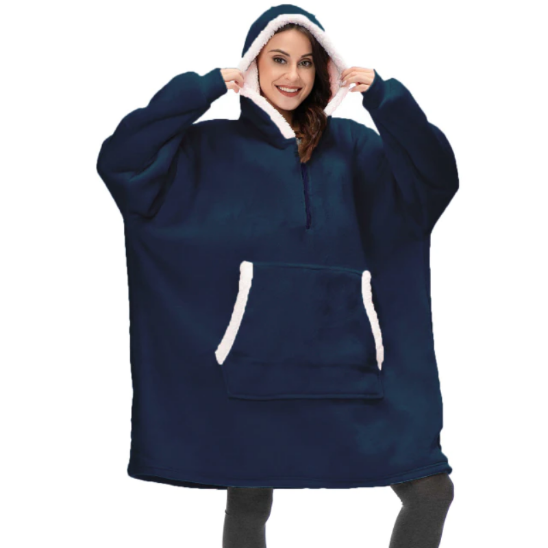 The Warm Half Zipper Blanket Hoodie-Soco Hoodie