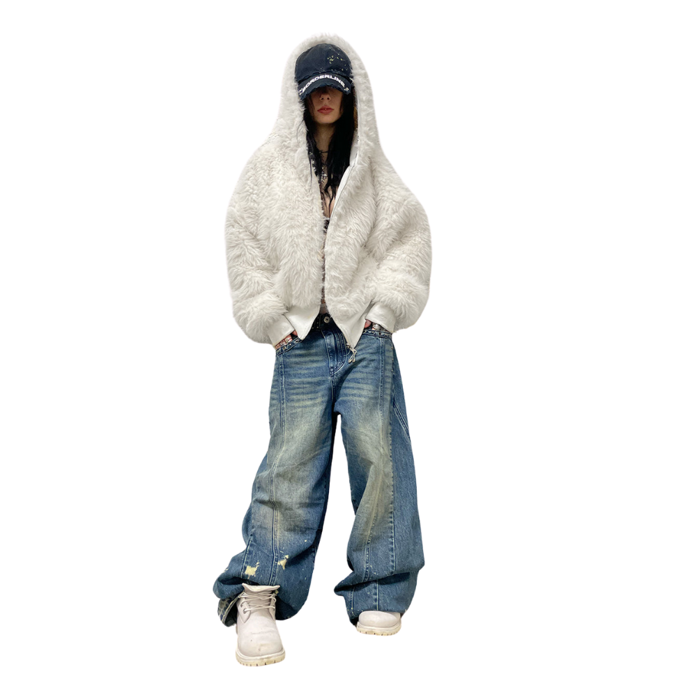 Reversible Zip Jacket With Cozy Faux Fur Hood
