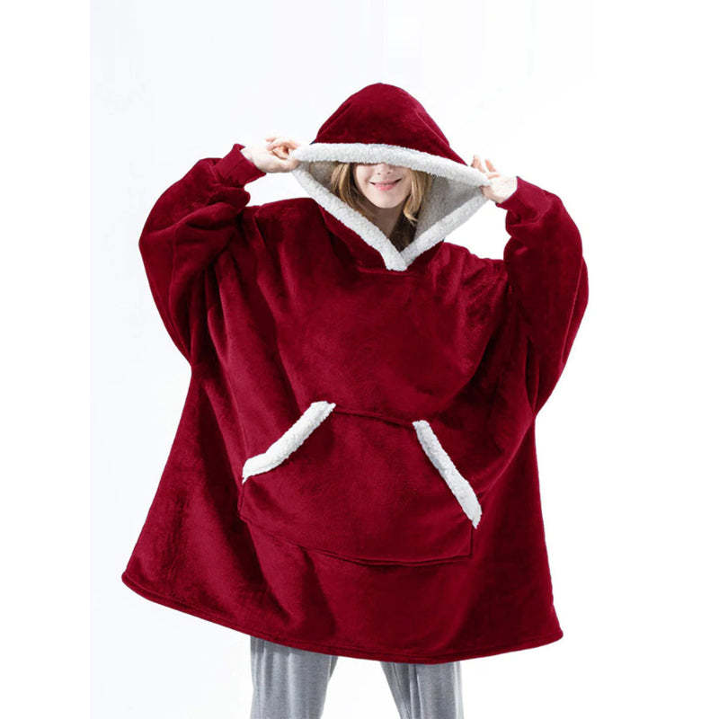 Oversized Giant Flannel Sweatshirt Fleece Wearable Hoody-Soco Hoodie