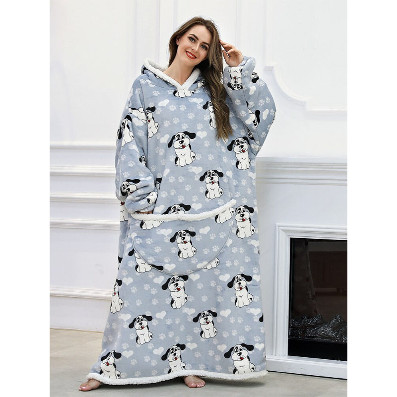 Oversized Printed Large Hoodie Wearable Blanket For Winter-Soco Hoodie