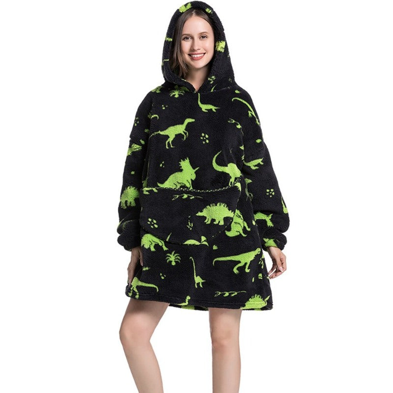Printed Giant Warm Oversized Fleece Hoodies Blanket-Soco Hoodie