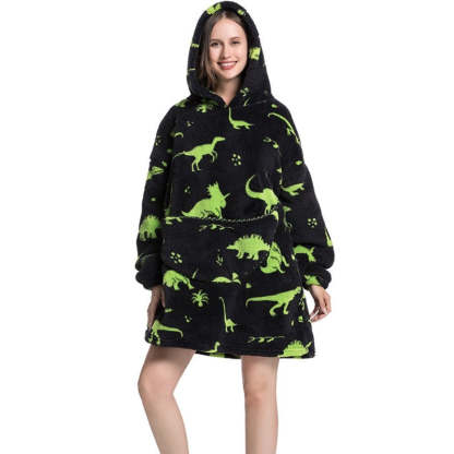 Printed Giant Warm Oversized Fleece Hoodies Blanket-Soco Hoodie