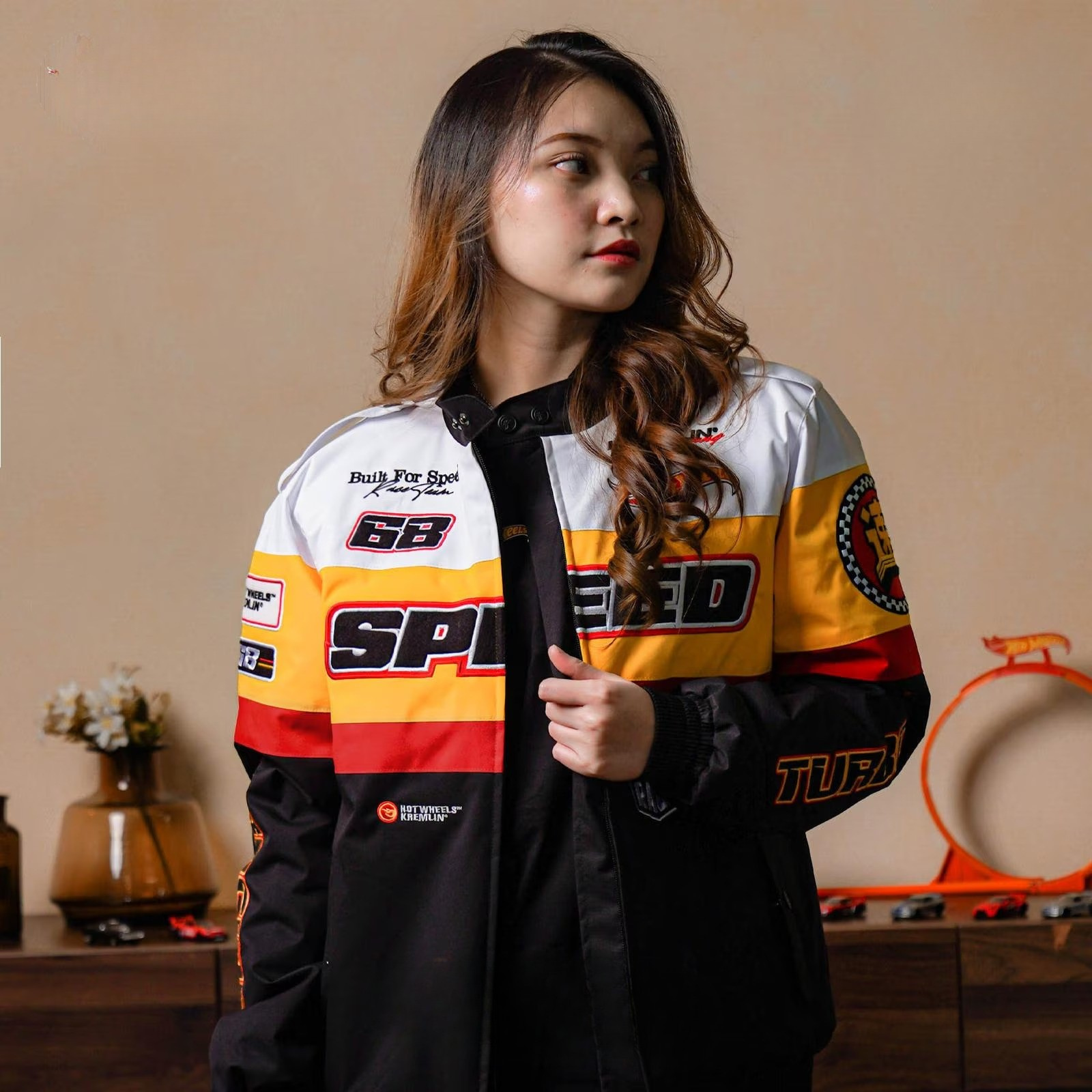 Hot Wheels x KRMLN Speedway Bomber Embroidered Racing Jacket