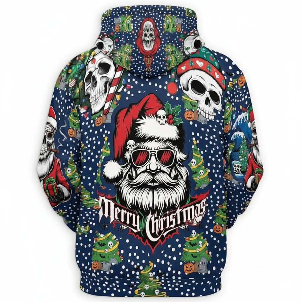 All Over Print Santa Costume Christmas Hoodie with Front Pocket
