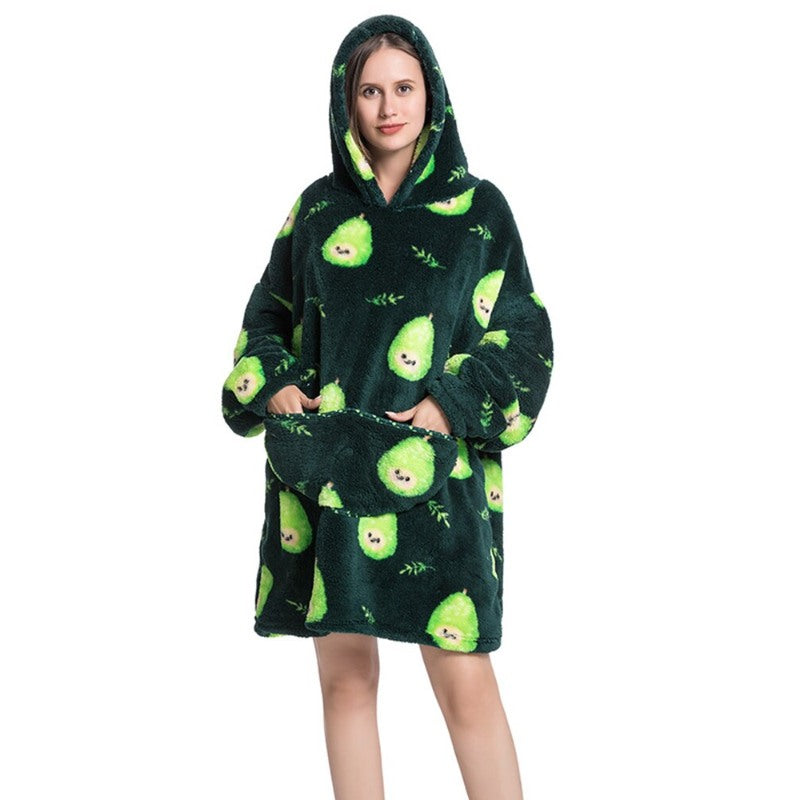Printed Giant Warm Oversized Fleece Hoodies Blanket-Soco Hoodie