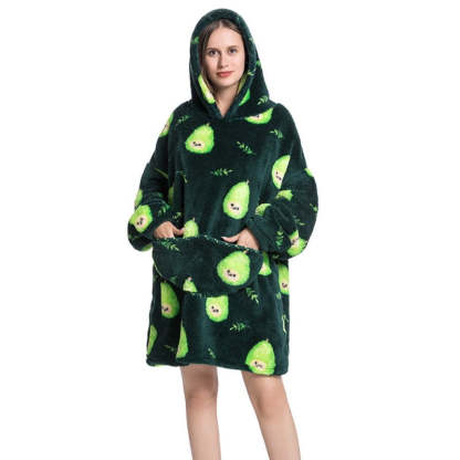 Printed Giant Warm Oversized Fleece Hoodies Blanket-Soco Hoodie