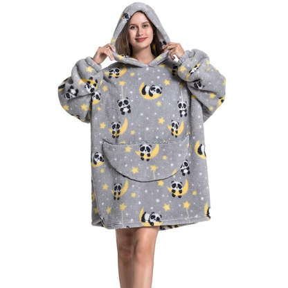 Printed Giant Warm Oversized Fleece Hoodies Blanket-Soco Hoodie