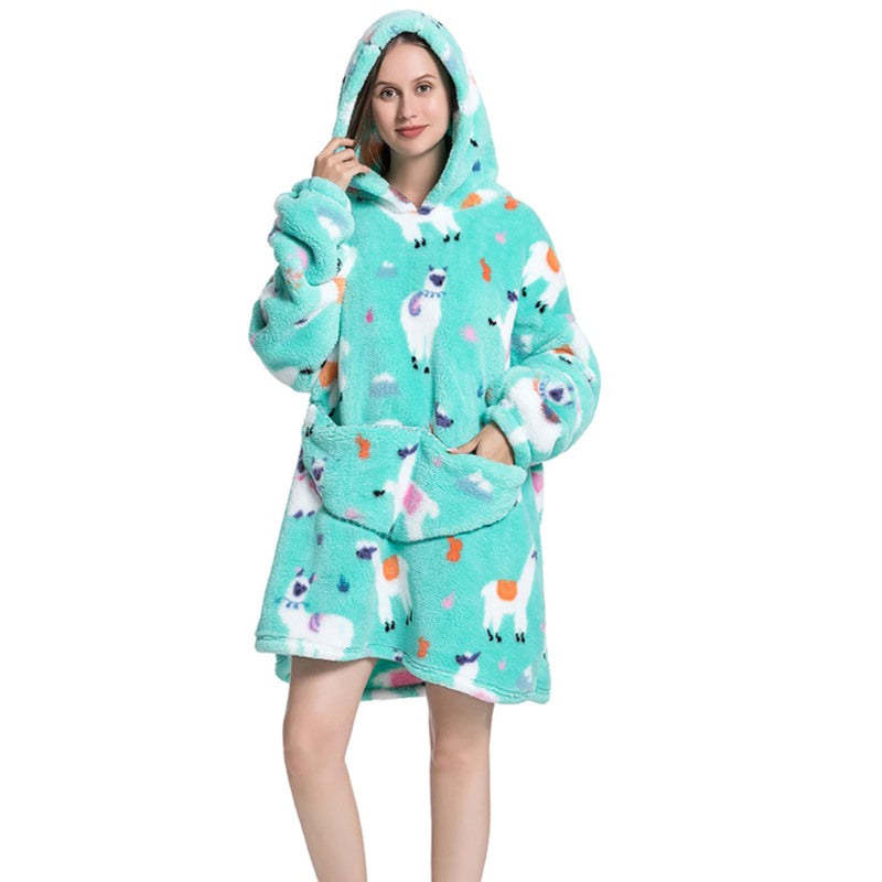 Printed Giant Warm Oversized Fleece Hoodies Blanket-Soco Hoodie