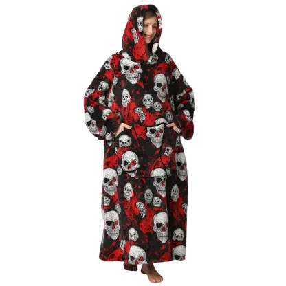 Cartoon Printed Cozy Hooded Blanket