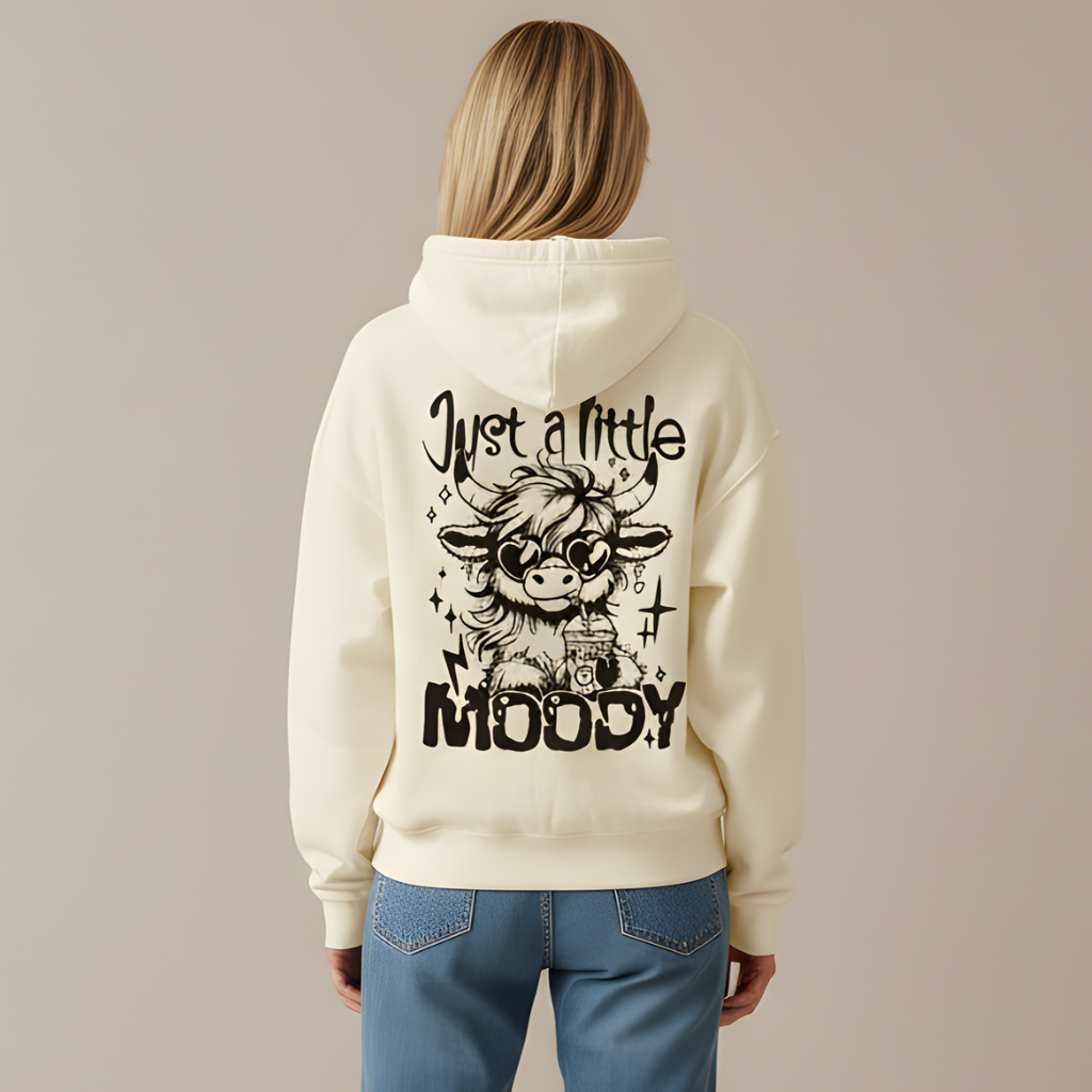 Highland Cow Graphic Print Oversized Hoodie