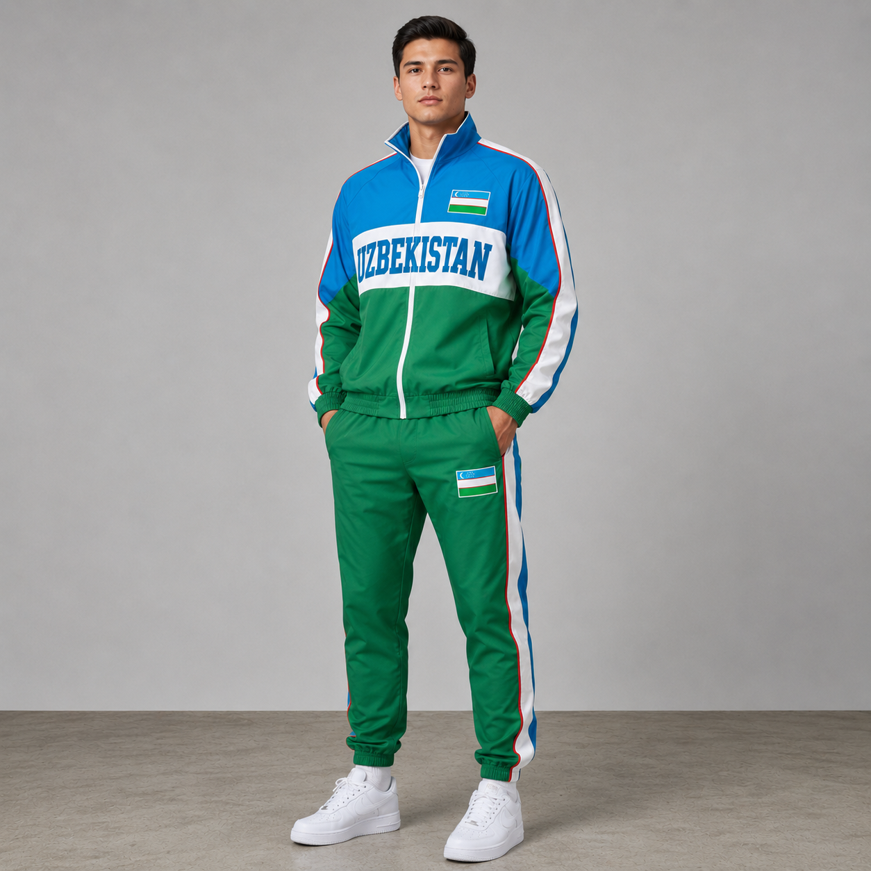 World Cup 2026 Themed Uzbekistan Football Fan Sweatshirt And Jogger Set