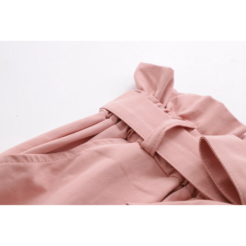 Bow Lace-Up Elastic Waist Casual Women Pants-Soco Hoodie