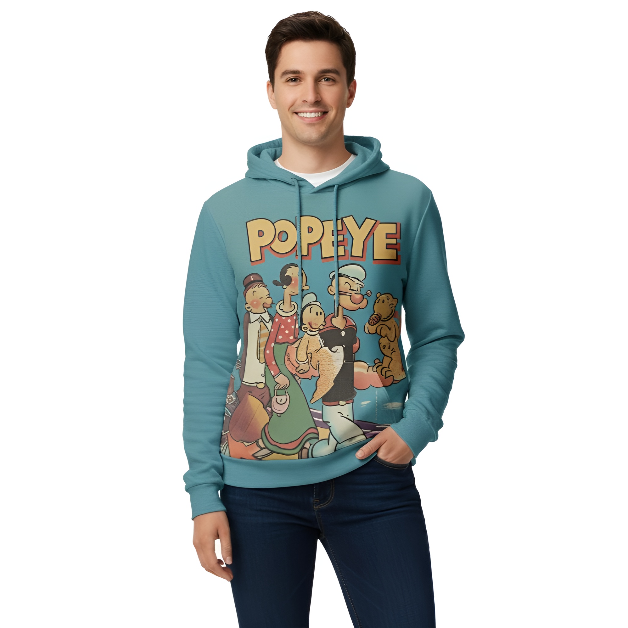 3D Cartoon Printed Vibrant Pullover Warm Hoodie