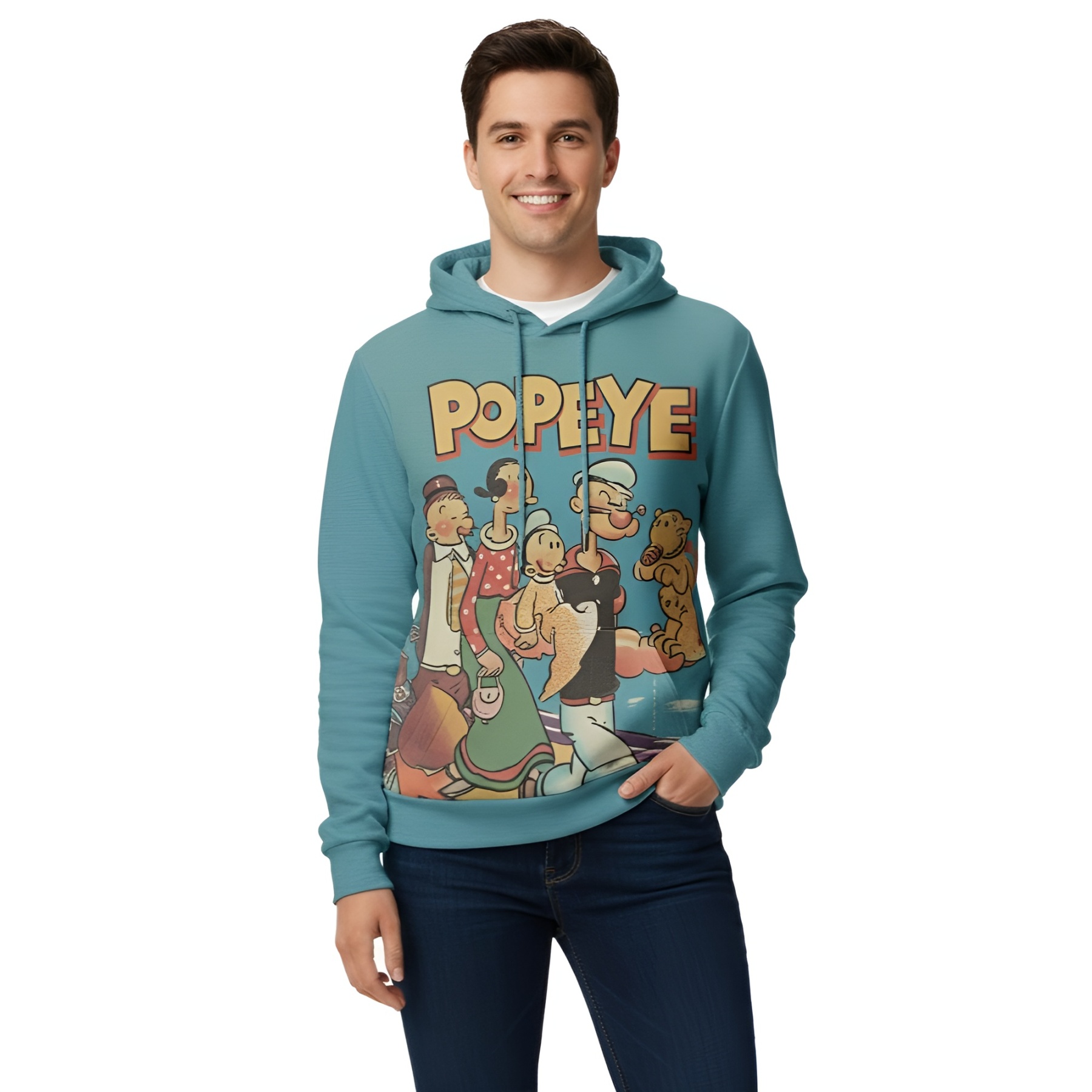 3D Cartoon Printed Vibrant Pullover Warm Hoodie
