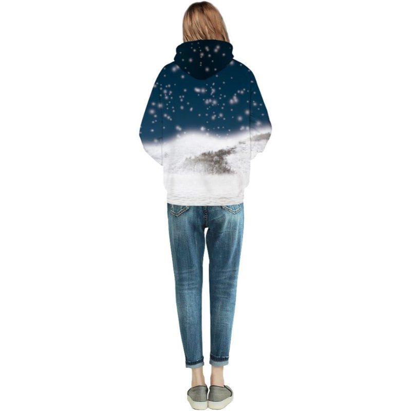 3D Santa Printed Ugly Christmas Kangaroo Pocket Hoodies