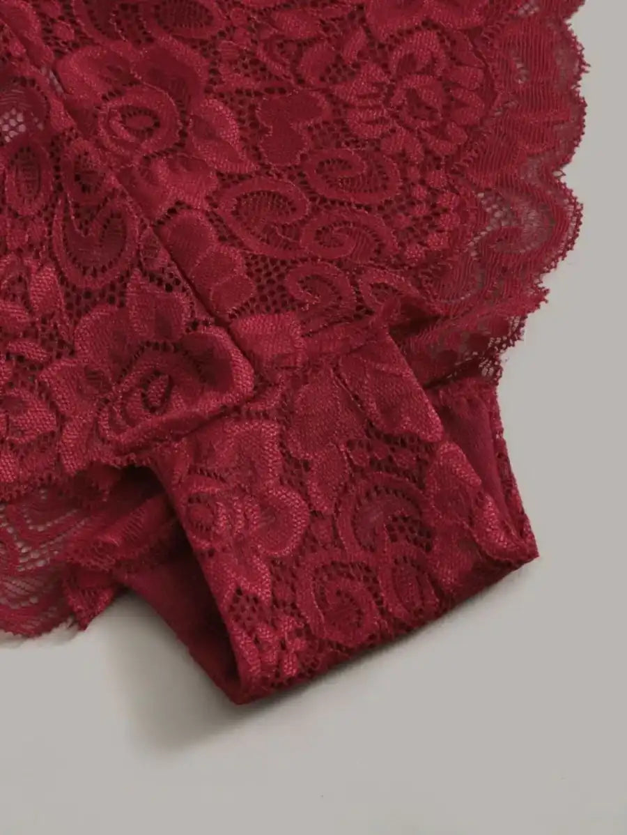 3 Pack Floral Lace Panty Set-Soco Hoodie