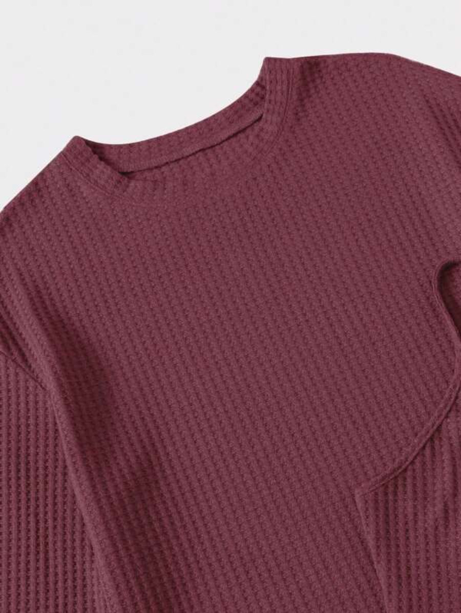 3 Piece Solid Tie Front Lounge Set-Soco Hoodie