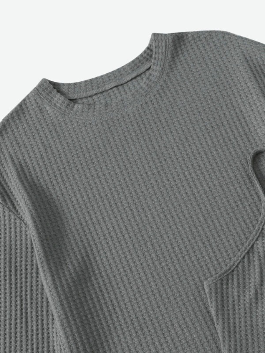 3 Piece Solid Tie Front Lounge Set-Soco Hoodie