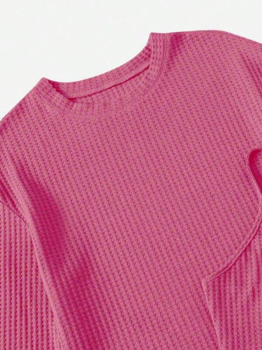 3 Piece Solid Tie Front Lounge Set-Soco Hoodie