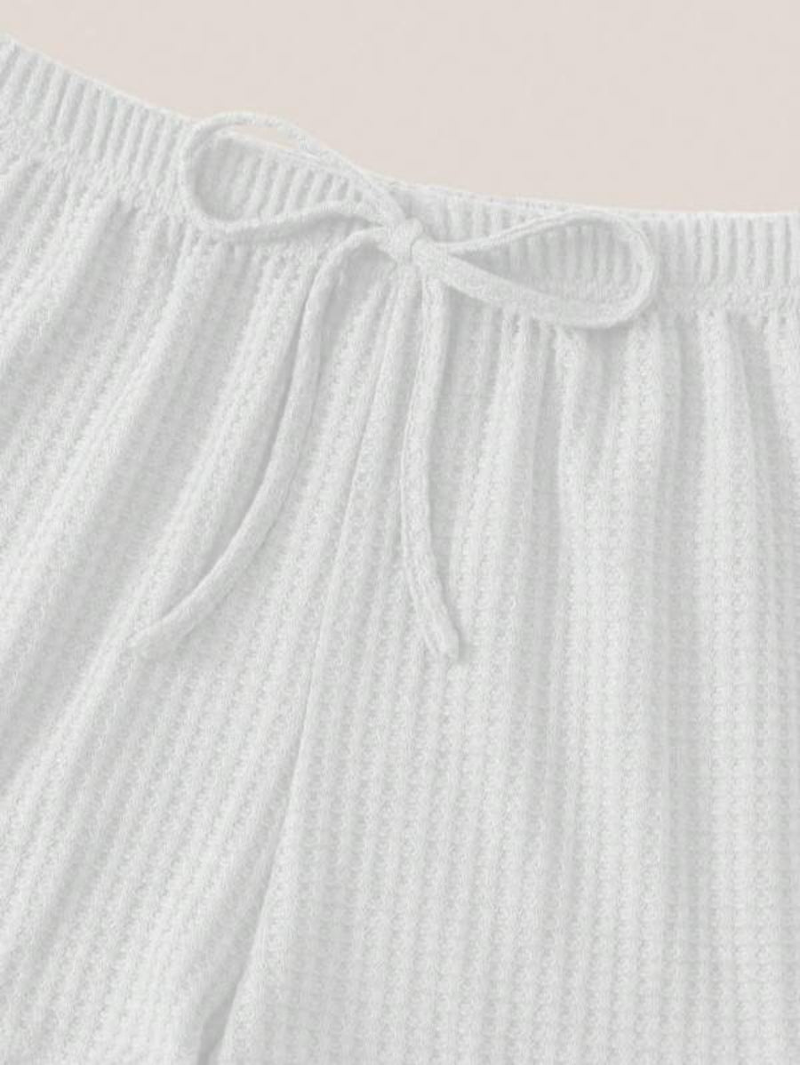 3 Piece Solid Tie Front Lounge Set-Soco Hoodie